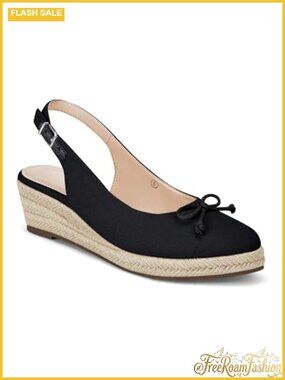 Womens Closed Toe Espadrille Wedges Slingback Platform Sandals with Bow